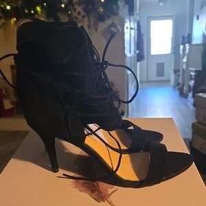 Jessica Simpson Madeena, Black Lux Suede, Size 8